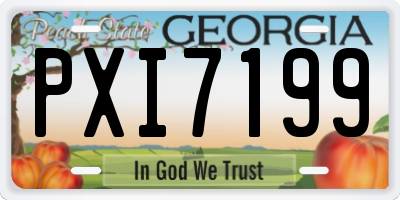 GA license plate PXI7199