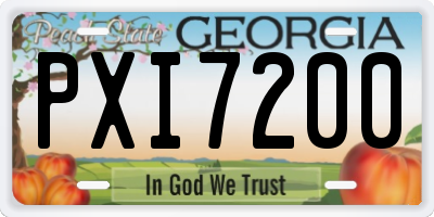 GA license plate PXI7200
