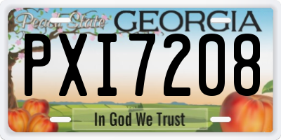 GA license plate PXI7208