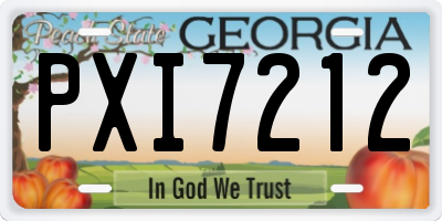 GA license plate PXI7212