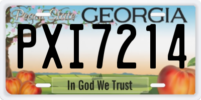 GA license plate PXI7214