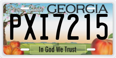 GA license plate PXI7215
