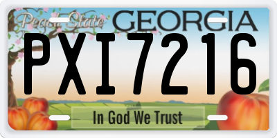 GA license plate PXI7216