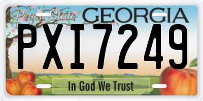 GA license plate PXI7249