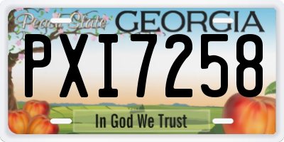 GA license plate PXI7258