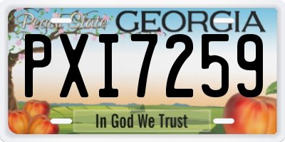 GA license plate PXI7259