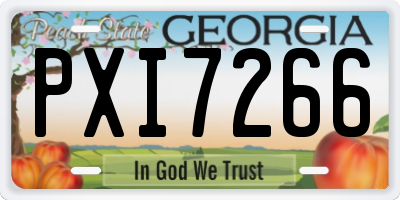 GA license plate PXI7266