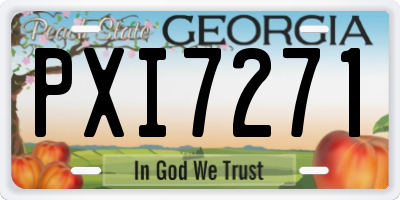 GA license plate PXI7271