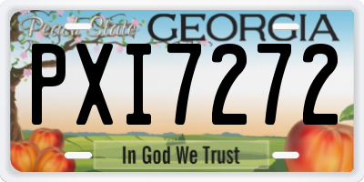 GA license plate PXI7272