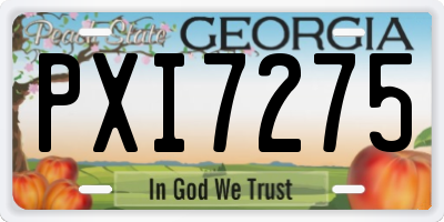 GA license plate PXI7275