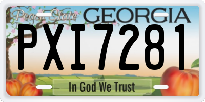 GA license plate PXI7281