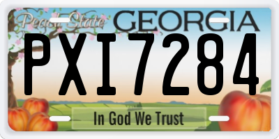 GA license plate PXI7284