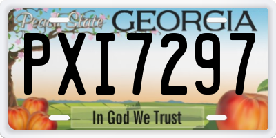 GA license plate PXI7297
