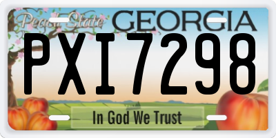 GA license plate PXI7298
