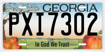GA license plate PXI7302