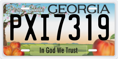 GA license plate PXI7319