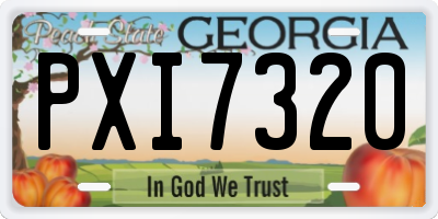 GA license plate PXI7320