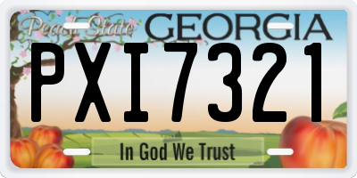 GA license plate PXI7321