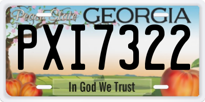 GA license plate PXI7322