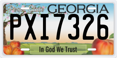 GA license plate PXI7326