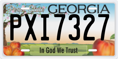 GA license plate PXI7327