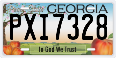 GA license plate PXI7328