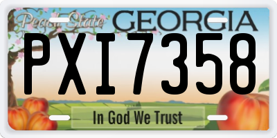 GA license plate PXI7358