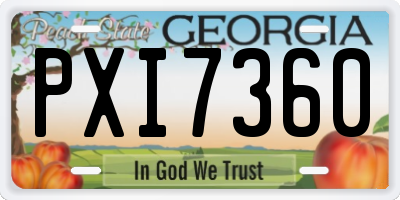 GA license plate PXI7360