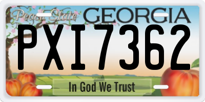 GA license plate PXI7362