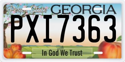 GA license plate PXI7363