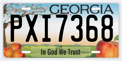 GA license plate PXI7368