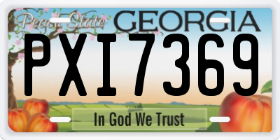 GA license plate PXI7369