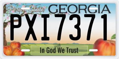 GA license plate PXI7371