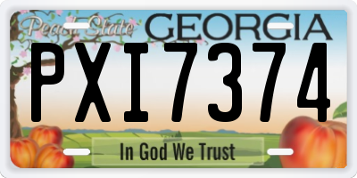 GA license plate PXI7374