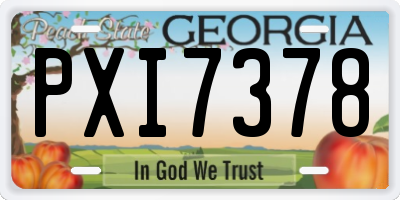 GA license plate PXI7378
