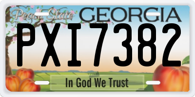 GA license plate PXI7382