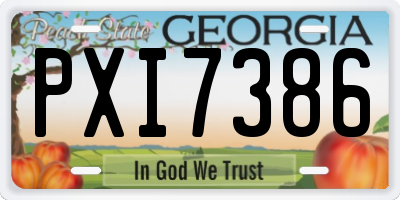 GA license plate PXI7386