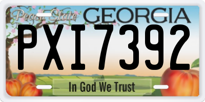 GA license plate PXI7392