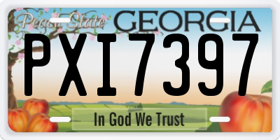 GA license plate PXI7397