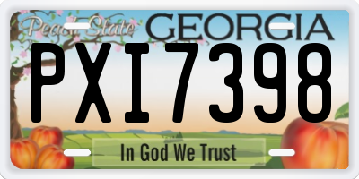 GA license plate PXI7398