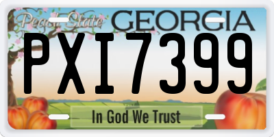 GA license plate PXI7399