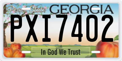 GA license plate PXI7402