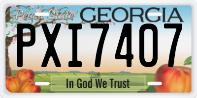 GA license plate PXI7407