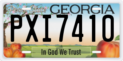 GA license plate PXI7410