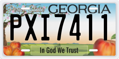 GA license plate PXI7411