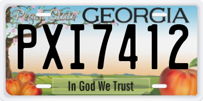 GA license plate PXI7412