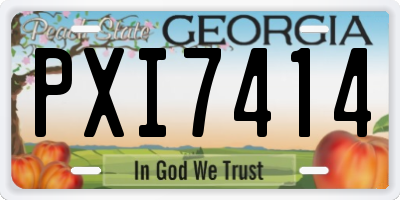 GA license plate PXI7414