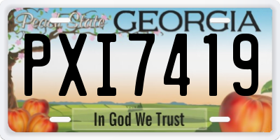 GA license plate PXI7419