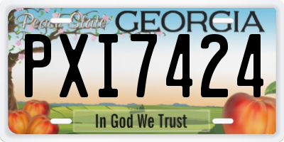 GA license plate PXI7424