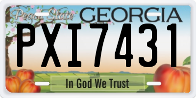 GA license plate PXI7431